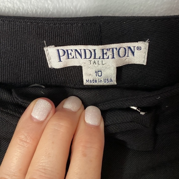 Pendleton Black Wool Dress Pants Women’s Size 10 Tall Made in USA Lined - Picture 3 of 6